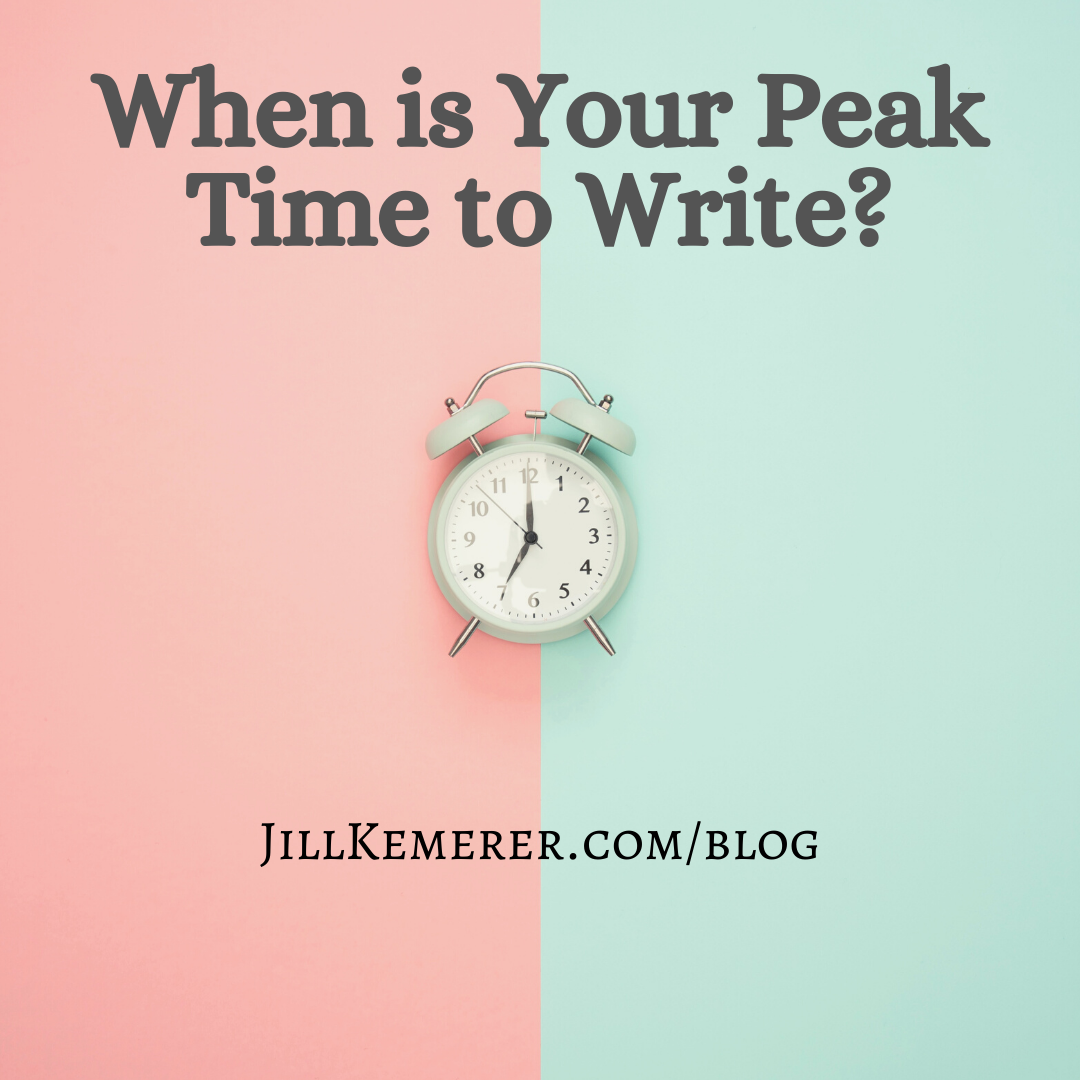 When is your peak time to write? Jill Kemerer