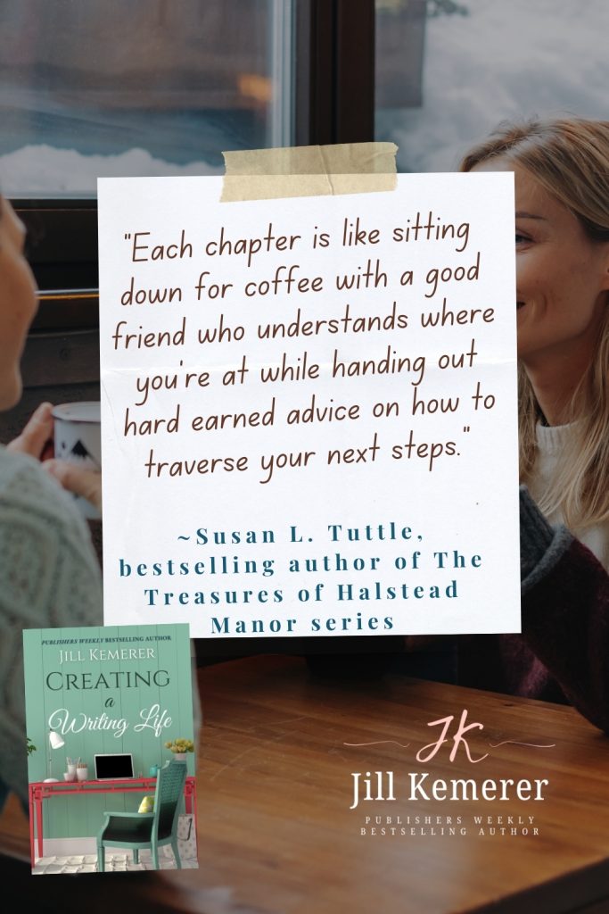 Coffee shop with friends in winter. Endorsement by Susan L. Tuttle for Creating a Writing Life by Jill Kemerer